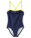 Splendid Girls' Swim Confetti Dot Swimsuit - Sizes 7-14