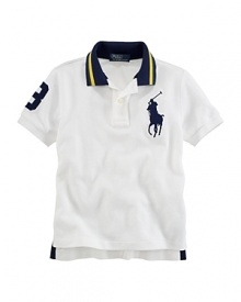 Essential cotton mesh polo is finished with an embroidered Big Pony and a twill 3 for preppy in-the-game style. Essential cotton mesh polo is finished with an embroidered Big Pony and a twill 3 for preppy in-the-game style.