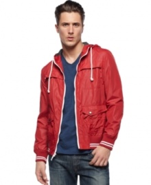 With a cool throwback look, this jacket from American Rag will be your favorite all season long. With a cool throwback look, this jacket from American Rag will be your favorite all season long.