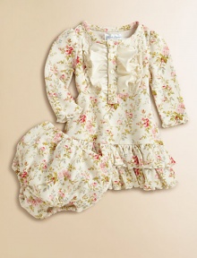 The cozy comfort of a thermal combines with the vintage charm of soft florals and delicate ruffles on this pretty waffle-knit cotton dress.Ribbed crewneckLong puffed sleeves with ruffled cuffsButton-frontRuffled hemCottonMachine washImported Please note: Number of buttons may vary depending on size ordered. The cozy comfort of a thermal combines with the vintage charm of soft florals and delicate ruffles on this pretty waffle-knit cotton dress.Ribbed crewneckLong puffed sleeves with ruffled cuffsButton-frontRuffled hemCottonMachine washImported Please note: Number of buttons may vary depending on size ordered.