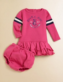 This playful ruffled dress combines a classic waffle-knit design and plush cotton for an athletic-inspired style.CrewneckLong dolman sleevesBack buttonsDrop-waistRuffled hemCottonMachine washImported Please note: Number of buttons may vary depending on size ordered. This playful ruffled dress combines a classic waffle-knit design and plush cotton for an athletic-inspired style.CrewneckLong dolman sleevesBack buttonsDrop-waistRuffled hemCottonMachine washImported Please note: Number of buttons may vary depending on size ordered.