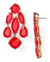 Make a date with kate spade new york with this pair of chandelier earrings, accented by a bright cascade of clustered stones.