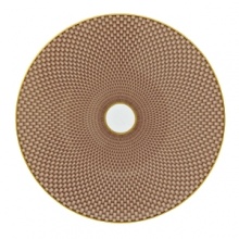 Embellished with an organically complex basket weave pattern and rendered in gold-tipped earthy hues, the Reynaud Tresor beige dessert plate lends boho-chic sophistication to the dining table. Embellished with an organically complex basket weave pattern and rendered in gold-tipped earthy hues, the Reynaud Tresor beige dessert plate lends boho-chic sophistication to the dining table.