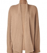 With a trend-right open silhouette, this camelhair cardigan from Jil Sander highlights the look of the new season - Shawl collar, long sleeves, boxy open silhouette, ribbed - Wear with skinny jeans, a worn-in tee, and high heel booties