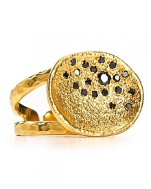 Treat yourself to a little Midas touch with Melinda Maria's golden cocktail ring. Wear this decadent pavé-embellished style solo to make a royal statement. Treat yourself to a little Midas touch with Melinda Maria's golden cocktail ring. Wear this decadent pavé-embellished style solo to make a royal statement.