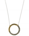 Tastefully two-tone. Judith Jack's beautiful circular pendant necklace features stunning marcasite (1-1/6 ct. t.w.) and a golden shine. Set in sterling silver. Approximate length: 16 inches. Approximate drop: 1-3/8 inches.