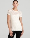 Allover sheer lace lends romantic spirit to this DKNYC tee, finished with a lining camisole for a demure yet dramatic look.
