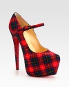 Rich canvas tartan on a sky-high platform silhouette, finished with an adjustable Mary Jane strap. Self-covered heel, 6 (150mm)Hidden platform, 2 (50mm)Compares to a 4 heel (100mm)Canvas tartan upperLeather lining and solePadded insoleMade in ItalyOUR FIT MODEL RECOMMENDS ordering one size up as this style runs small. 