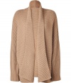 With a trend-right open silhouette, this camelhair cardigan from Jil Sander highlights the look of the new season - Shawl collar, long sleeves, boxy open silhouette, ribbed - Wear with skinny jeans, a worn-in tee, and high heel booties