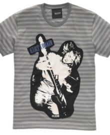 Rock out your style to the tune of Kurt Cobain's guitar with this T shirt from RIFF. Rock out your style to the tune of Kurt Cobain's guitar with this T shirt from RIFF.