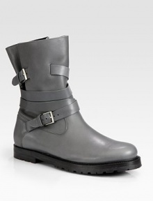 Rugged yet refined, rendered in smooth, sleek leather with metal buckle detail.Leather upperLug soleMade in Italy Rugged yet refined, rendered in smooth, sleek leather with metal buckle detail.Leather upperLug soleMade in Italy
