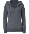 Go sporty-chic in this slim fit hoodie from Closed - Hood with drawstring, V-neck, long sleeves, front kangaroo pocket, long body, slim fit - Style with cropped cargo pants and ballet flats