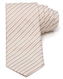 You'll prize the modern silhouette of this narrower tie from BOSS Black, patterned with handsome stripes for classic appeal. You'll prize the modern silhouette of this narrower tie from BOSS Black, patterned with handsome stripes for classic appeal.
