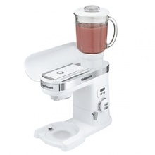 This versatile, full-size blender fits right atop of your Cuisinart stand mixer to create fruit smoothies, frozen drinks and creamy milkshakes. With 12 speeds, you can also whip up chunky guacamole, chop ice, purée soups, make bread crumbs and mix batter for silky crepes. Manufacturer's limited 3-year warranty. This versatile, full-size blender fits right atop of your Cuisinart stand mixer to create fruit smoothies, frozen drinks and creamy milkshakes. With 12 speeds, you can also whip up chunky guacamole, chop ice, purée soups, make bread crumbs and mix batter for silky crepes. Manufacturer's limited 3-year warranty.
