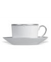 Inspired by the chic London neighborhood, the Waterford Sloane Square saucer is as chic and simple as its namesake, featuring a tailored band and platinum dot details.