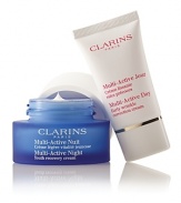Wrinkle CorrectingEarly wrinkles stand corrected with two line-chasing treatments that help neutralize the harmful effects of fatigue, pollution and UV stress. Set includes:Full-Size Multi-Active Night Youth Recovery Cream. Travel-Size Multi-Active Day Early Wrinkle Correction Cream