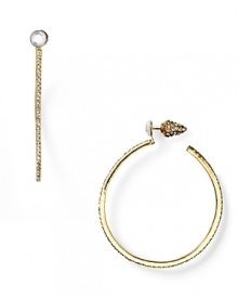 Add sparkle to your look -- day or night -- with Belle Noel's pave hoops.