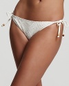 Show off your tan in these white crocheted swim briefs from Ella Moss.