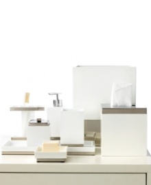 Introducing the new look of modern sophistication. Clean lines in pure white with pops of stainless steel bring the chic serenity of a world-class spa right into your bath. Introducing the new look of modern sophistication. Clean lines in pure white with pops of stainless steel bring the chic serenity of a world-class spa right into your bath.