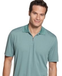 A standard gets even sportier -- this zip-collar polo shirt from Via Europa is an updated classic. A standard gets even sportier -- this zip-collar polo shirt from Via Europa is an updated classic.