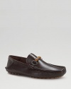 Moccasin in black calfskin leather with bamboo horsebit. Rubber sole Made in ItalyPlease note: For best fit please size down one full size.