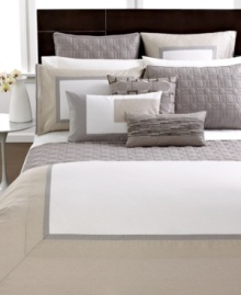 Unwind with bedding that looks modern, but feels like classic Hotel Collection. This 400-thread count pima cotton duvet cover with wrinkle resistant finish provides 5-star elegance. Zipper closure. Unwind with bedding that looks modern, but feels like classic Hotel Collection. This 400-thread count pima cotton duvet cover with wrinkle resistant finish provides 5-star elegance. Zipper closure.