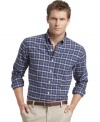 You'll be partial to this plaid Izod shirt for its effortless, classic style it always brings.
