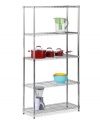 Shelve it-stop dealing with clutter and just put it away! A durable steel frame holds three contemporary grid-patterned adjustable shelves, so you can store and display all types of equipment. Ideal for washrooms, garages or commercial kitchens, this heavy-duty unit can hold up to 200 pounds per shelf for a storage solution that never backs down. Limited lifetime warranty.