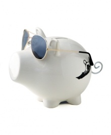 When pigs fly. The Oinks! Aviator piggy bank has earned its wings and, wearing stylin' goldtone shades, is undoubtedly the coolest place to save your pennies. A great gift from Salt&Pepper, a brand synonymous with fresh, contemporary home design. When pigs fly. The Oinks! Aviator piggy bank has earned its wings and, wearing stylin' goldtone shades, is undoubtedly the coolest place to save your pennies. A great gift from Salt&Pepper, a brand synonymous with fresh, contemporary home design.