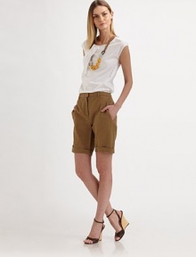 A chunky, textural necklace loops through this casually elegant cotton style.Jewel necklineCap sleevesAttached front panelRemovable necklaceCottonDry cleanMade in Italy of imported fabricModel shown is 5'10½ (179cm) wearing US size 4.OUR FIT MODEL RECOMMENDS ordering true size. A chunky, textural necklace loops through this casually elegant cotton style.Jewel necklineCap sleevesAttached front panelRemovable necklaceCottonDry cleanMade in Italy of imported fabricModel shown is 5'10½ (179cm) wearing US size 4.OUR FIT MODEL RECOMMENDS ordering true size.