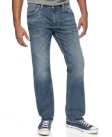 With a lived-in lighter wash, these DKNY jeans arrive just the way you like 'em. With a lived-in lighter wash, these DKNY jeans arrive just the way you like 'em.