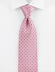 Mini polka dots adorn this Italian crafted silk design.SilkDry cleanMade in Italy Mini polka dots adorn this Italian crafted silk design.SilkDry cleanMade in Italy