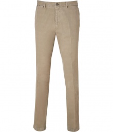 These modernized chino-style pants add high style to your day look - Flat front, belt loops, zipper front closure, back slit pockets, straight legs -Style with a long sleeve tee, a leather jacket, and motorcycle boots These modernized chino-style pants add high style to your day look - Flat front, belt loops, zipper front closure, back slit pockets, straight legs -Style with a long sleeve tee, a leather jacket, and motorcycle boots