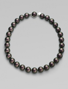 A modern take on classic chic in a bold strand of iridescent Tahitian pearls. 12MM Tahitian pearls Sterling silver Length, about 16 Push-lock clasp Made in Spain A modern take on classic chic in a bold strand of iridescent Tahitian pearls. 12MM Tahitian pearls Sterling silver Length, about 16 Push-lock clasp Made in Spain