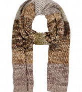 Take an iconic stance on this seasons love for chunky knits with Missonis super soft contrast knit scarf - Ribbed trim - Layer over everything from edgy leather biker jackets to timeless tailored trench coats