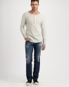 Lightweight, breathable cotton crewneck with a slubby knit finish.CrewneckFive-button placketCottonMachine washImported