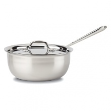 More shallow than a classic sauce pan, the saucier is designed for foods that require frequent stirring or whisking, including creamy sauces, risotto, polenta and custards. The pan's wider mouth allows for sauce reduction, while its curved sides allow for easy incorporation of ingredients, and premium tri-ply construction delivers even heat distribution. More shallow than a classic sauce pan, the saucier is designed for foods that require frequent stirring or whisking, including creamy sauces, risotto, polenta and custards. The pan's wider mouth allows for sauce reduction, while its curved sides allow for easy incorporation of ingredients, and premium tri-ply construction delivers even heat distribution.
