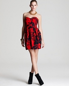 Shoshanna Dress - Mia Tropical Print Strapless Dress Shoshanna Dress - Mia Tropical Print Strapless Dress