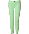 Stylish jeans in fine, bright green cotton stretch blend - The seasons must-have from cult American denim label Current Elliott - On-trend, 7/8 cut crops at ankles - Low rise, ultra-fitted silhouette flatters every curve - Traditional five-pocket style with belt loops, zip fly and button closure - Sexy and chic, easily dressed up or down - Pair with a tank, blazer and wedges, or go for a more casual look with a tunic top or boyfriend cardigan and flat sandals