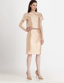 This silky, impeccably tailored style features a chic pencil silhouette accented by a wide grosgrain waistband.Grosgrain waistbandFront and back dartsAbout 27 longConcealed side zipSilk lining50% silk/50% cottonDry cleanMade in ItalyModel shown is 5'9 (175cm) wearing US size X-Small. This silky, impeccably tailored style features a chic pencil silhouette accented by a wide grosgrain waistband.Grosgrain waistbandFront and back dartsAbout 27 longConcealed side zipSilk lining50% silk/50% cottonDry cleanMade in ItalyModel shown is 5'9 (175cm) wearing US size X-Small.