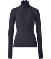 Classic anthracite turtleneck top - This versatile top is a must-have wardrobe staple - With an elegant silhouette, this top goes well with casual and dressed up looks - Pair with a pencil skirt and heels or skinny jeans and a fur vest