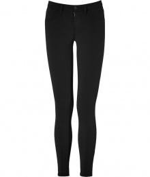 A closet must-have, these super skinny pants in black stretch nylon are a signature design from J Brand Jeans - Classic five-pocket style, mid-rise waist, zip fly front, belt loops, flattering back pockets - Narrow leg and figure-flattering slim cut - Wear with a chunky-knit oversized sweater and favorite ankle booties A closet must-have, these super skinny pants in black stretch nylon are a signature design from J Brand Jeans - Classic five-pocket style, mid-rise waist, zip fly front, belt loops, flattering back pockets - Narrow leg and figure-flattering slim cut - Wear with a chunky-knit oversized sweater and favorite ankle booties