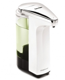 Neat, easy and automatic, this simplehuman soap pump is perfect for compact areas and features a no drip valve and touch free dispenser for a cleaner, more efficient pump. Wide opening makes refills fast and easy while a clear chamber shows soap levels at a glance. Neat, easy and automatic, this simplehuman soap pump is perfect for compact areas and features a no drip valve and touch free dispenser for a cleaner, more efficient pump. Wide opening makes refills fast and easy while a clear chamber shows soap levels at a glance.
