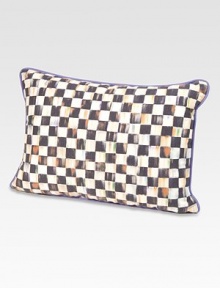 The signature Courtly design is revisited on this fine linen/cotton pillow, designed with checks on one side and coordinating stripes on the other. From the Courtly CollectionZip closureFeather/down insert14 X 2053% linen/35% cotton/12% nylonDry cleanImported The signature Courtly design is revisited on this fine linen/cotton pillow, designed with checks on one side and coordinating stripes on the other. From the Courtly CollectionZip closureFeather/down insert14 X 2053% linen/35% cotton/12% nylonDry cleanImported