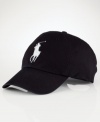 A classic baseball cap in durable cotton chino twill is embroidered with Ralph Lauren's Big Pony for an iconic finish.