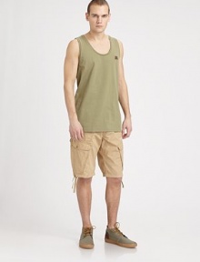 An interesting update on a utilitarian-inspired classic shaped in comfortable, cool cotton with an array of pockets for allover style and versatility.Side slash, back flap pocketsButtoned side cargo pocketsInseam, about 11CottonMachine washImported An interesting update on a utilitarian-inspired classic shaped in comfortable, cool cotton with an array of pockets for allover style and versatility.Side slash, back flap pocketsButtoned side cargo pocketsInseam, about 11CottonMachine washImported