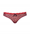 Turn up the heat with these sultry vintage-inspired bikini briefs from Chantal Thomass - Scalloped red lace trim, black bow, classic bikini brief styling - Perfect under virtually any outfit or paired with a matching bra for stylish lounging