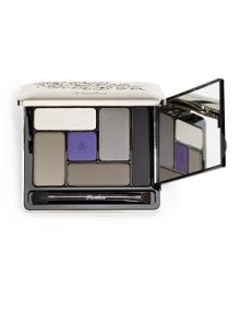 A trendsetter one day and a sleek sophisticate the next, a woman's style changes with her mood. Transform your look with one palette, 6 colors, the possibilities are endless -- Nude, Couture, Smoky Eye. This new Guerlain Eyeshadow Palette caters to your every whim offering a range of iridescent, matte, and satin shadows.Shown in 68 Champs Elysées. Available in several color harmonies: Each palette bears the name of a Guerlain boutique in Paris. A trendsetter one day and a sleek sophisticate the next, a woman's style changes with her mood. Transform your look with one palette, 6 colors, the possibilities are endless -- Nude, Couture, Smoky Eye. This new Guerlain Eyeshadow Palette caters to your every whim offering a range of iridescent, matte, and satin shadows.Shown in 68 Champs Elysées. Available in several color harmonies: Each palette bears the name of a Guerlain boutique in Paris.