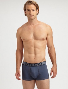 An elastic logo waistband and low-rise silhouette in a stylish denim design. Elastic logo waistbandSquare-cut leg opening57% cotton/38% polyester/5% elastaneMachine washImported An elastic logo waistband and low-rise silhouette in a stylish denim design. Elastic logo waistbandSquare-cut leg opening57% cotton/38% polyester/5% elastaneMachine washImported