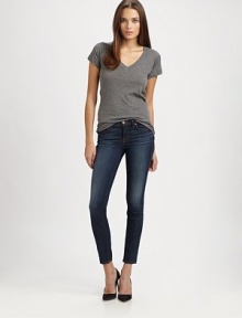 Curve-contouring jeans in a lovingly faded rinse with a comfortable mid rise and slightly tapered silhouette. THE FITRise, about 8Inseam, about 29THE DETAILSButton closureZip flyFive-pocket styleCotton/polyester/elastaneMachine washMade in USAModel shown is 5'10 (177cm) wearing US size 4. Curve-contouring jeans in a lovingly faded rinse with a comfortable mid rise and slightly tapered silhouette. THE FITRise, about 8Inseam, about 29THE DETAILSButton closureZip flyFive-pocket styleCotton/polyester/elastaneMachine washMade in USAModel shown is 5'10 (177cm) wearing US size 4.